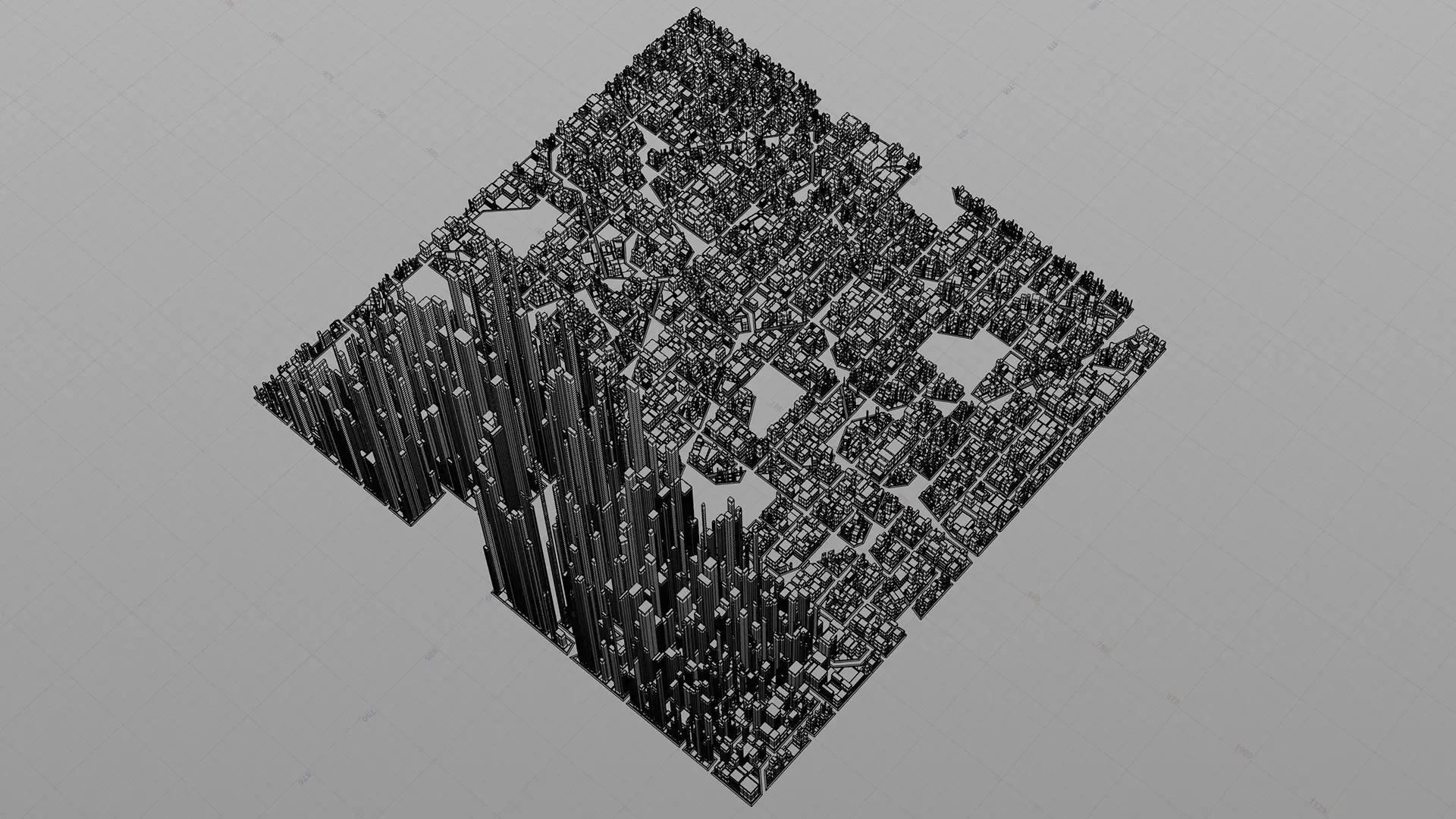 3D Modeled Cities Built Procedurally with Houdini