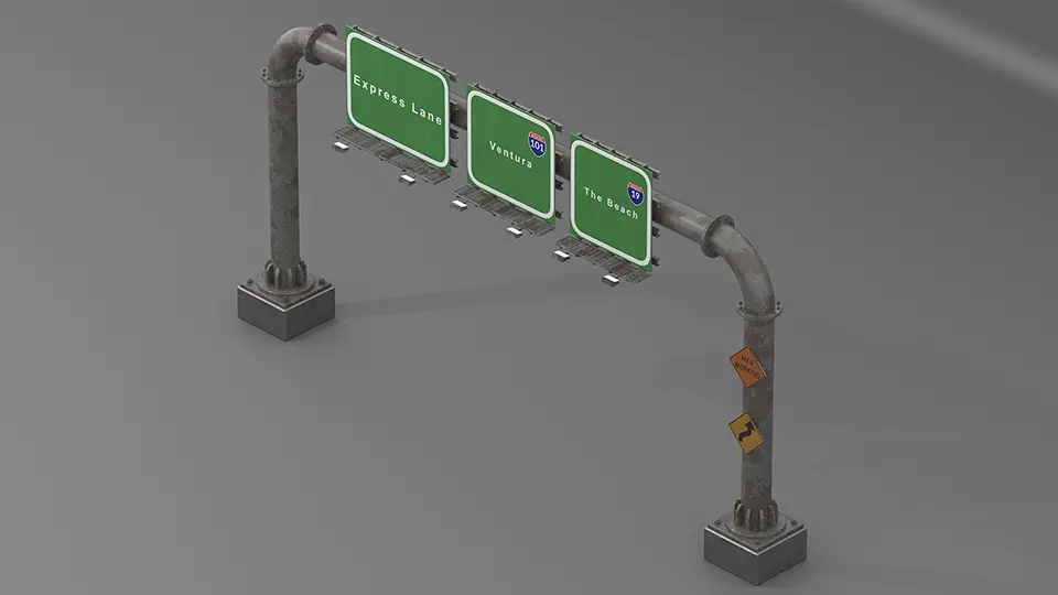 Asset Bash 3D Highway Sign Generators