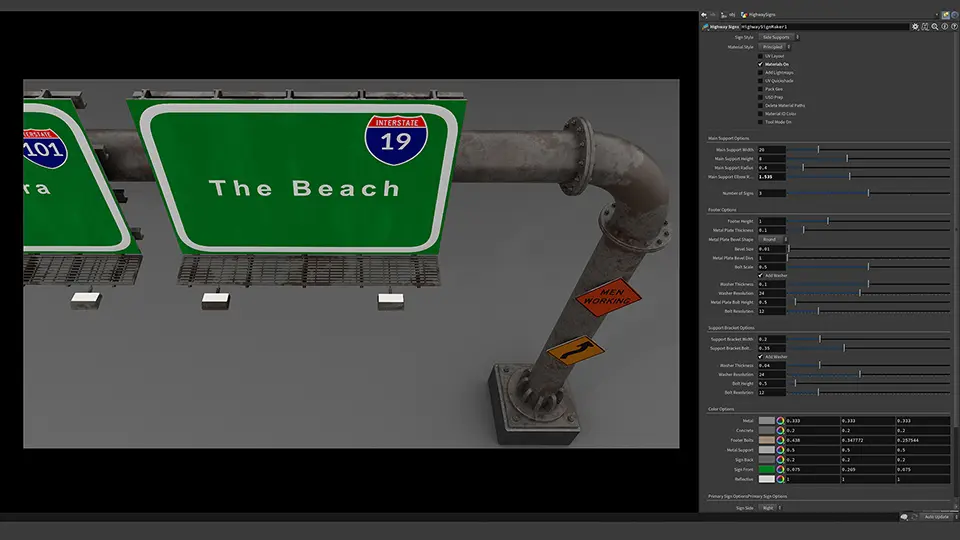 asset bash 3d highway sign generators 
