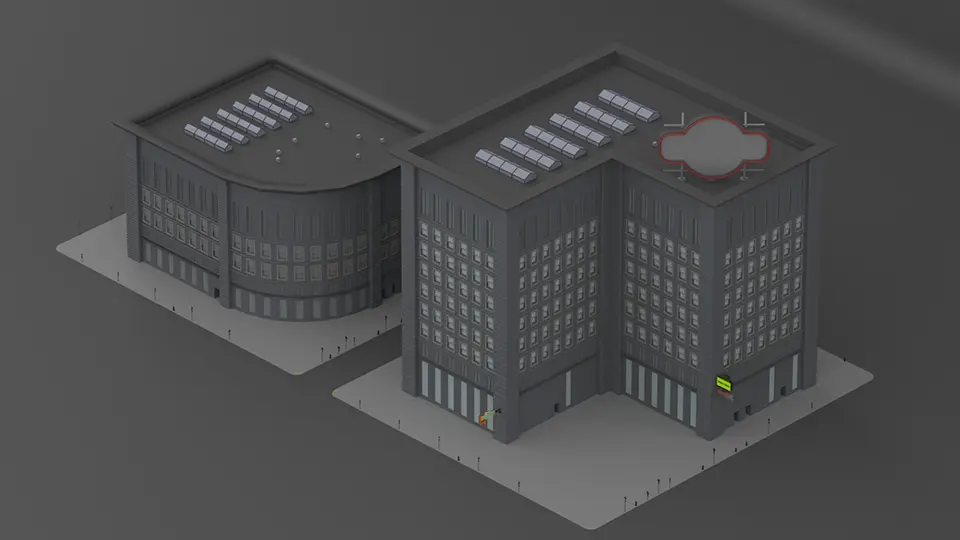 Asset Bash Procedural 3D Downtown Building Generator